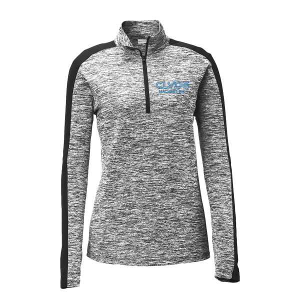 Clyde - Ladies PosiCharge ® Electric Heather Colorblock 1/4 Zip Pullover Thumbnail