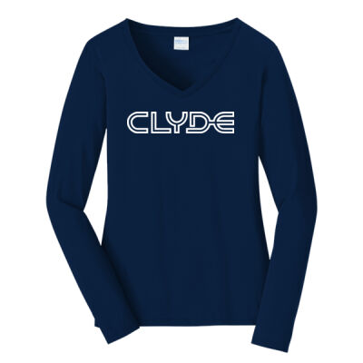 Clyde - Women's Long Sleeve Fan Favorite V Neck Tee Thumbnail