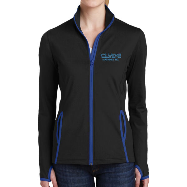 Clyde - Women's Sport Wick ® Stretch Contrast Full Zip Jacket Thumbnail